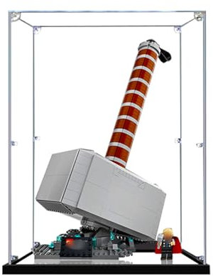 Vitrine pour Le-go 76209 Marteau de Thor ; uniquement vitrine, pour modèle Le-go non inclus (modèle de base miroir (2 mm)