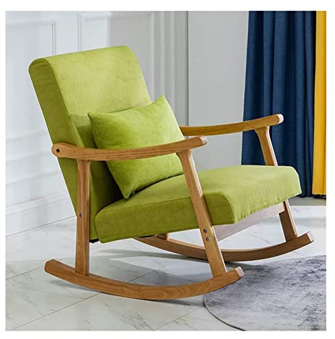 Sessel, Stoffkissen, Bequemer Schaukelstuhl Aus Massivholz Für Das Wohnzimmer, Modernes Einzelsofa Mit Hoher Rückenlehne Für Erwachsene, Sessel Für Alte Männer