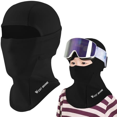 LINSOCLE Sturmhaube für Kinder Unter Helm, Helmmütze, Mütze für Fahrradhelm, Ski Mütze, Sturmmaske für Jungen und Mädchen 4-12 Jahre