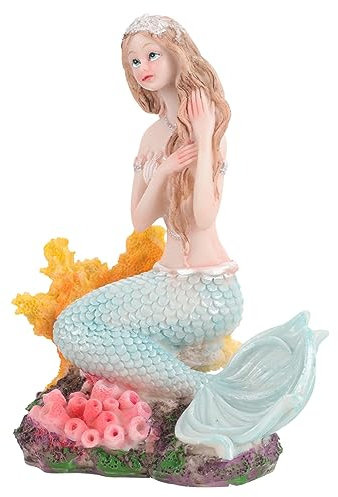 Hohopeti Kreative Meerjungfrau Figurine Aus Harz Dekorative Statue Für Fischbecken Und Künstlerische Mermaid Deko Für Büro Und Wohnzimmer Langlebig Und Für Kreative Gestaltung