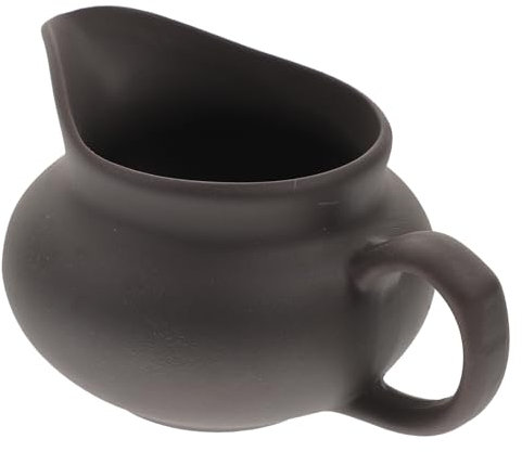 Cabilock Ceramic Milk Jug Vintage Pouring Cup Black Small Milk Dispenser Creamer for Home and Restaurant Use
