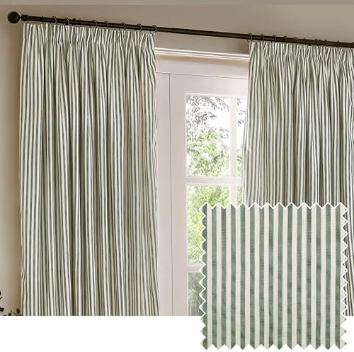 Yard Hebden Pencil Pleat Curtain Pair (Forest, 168 x 183 cm)