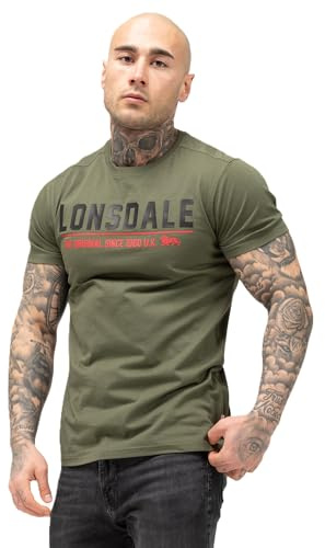 Lonsdale London CRANTOCK Männer T-Shirt Oliv Basics, Casual Wear, Streetwear