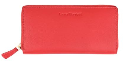 Laura Biagiotti Damen Geldbörse aus Echtem Leder, Buntes Innenfutter, Geräumig mit Geschenkbox