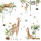 milaosk Wandtattoo Waldtiere Wandsticker Dschungel Leopard Giraffe Monkey Vine Baum Schmetterling Wandbilder Selbstklebende Wandaufkleber Kinderzimmer Schlafzimmer Wohnzimmer Babyzimmer Dekoration