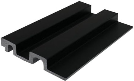 Vente-unique - Panneau mural 3D - Pack de 2.83 m² - Coloris noir effet bois - Lot de 8 pièces - FLINT