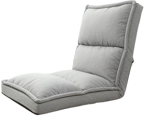 Klappbarer Boden-Gaming-Stuhl, Verstellbarer Lazy-Sofa-Sessel, Chaiselongue-Bett für den Innenbereich, für Erwachsene, ideal zum Lesen, Meditieren, Bett (Farbe: Grau)