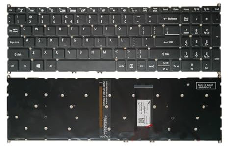 RTDPART Laptop Backlit Keyboard For ACER Spin 5 SP515-51 SP515-51/N/GN SP515-51N SP515-51GN English US Black New