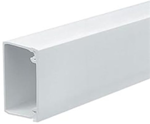 50mm x 75mm 2 x 3 PVC White Electrical Cable Cover Maxi Trunking (1mtr x 50mm x 75mm Trunking)