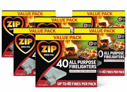 Firelighters Value Pack – 200 Pieces (5 × 40 Packs) | Fast Lighting Fire Starters for Fires, BBQs, Wood Burners & Stoves | Easy Ignite, Long Burn