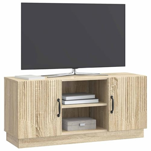 vidaXL TV-Schränk Sonoma-Eiche 102 x 34,5 x 47 cm Holzwerkstoff, Wohnzimmer, Rechteckige Möbel, Moderner Medienstand, Viel Stauraum, Verstellbare TV-Konsole, Wohnkultur