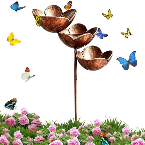 Regenwasser-Sammler Vogelbad 3-Lagige Blumen Außen-Rasendeko