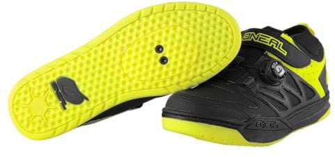 O'NEAL | Mountainbike-Schuhe | MTB Downhill Freeride | Vegan | SPD-Pedalplatten-kompatibel, Schnellschnür-System, atmungsaktiv | Session SPD Shoe | Erwachsene | Schwarz Neon-Gelb | Größe 39