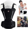 Bebamour Babytrage Hüftsitz 6 in 1 Clasical Babytrage Rucksack 0-36 Monate mit 3PCS Baby Drool Lätzchen, Cabrio Babytrage (Black)