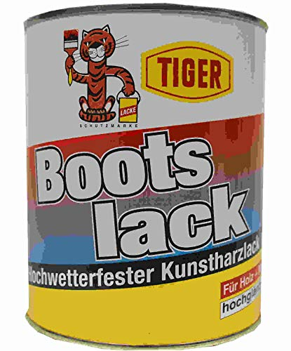 2x1 Kilogramm Tiger Bootslack Yachtlack Hochwetterfester Kunstharzlack Holz/Metall lösemittelhaltig hochglänzend 2 Kilogramm Farbwahl, Farbe:hellblau