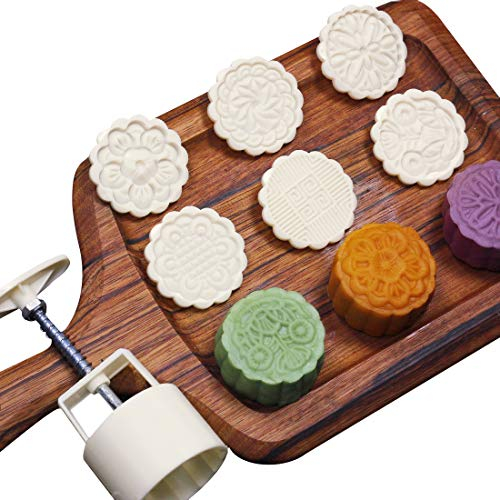 75g 6pcs galletas sellos luna pastel molde conjunto, bricolaje cookie prensa medio otoño festival decoración pastel cortador molde