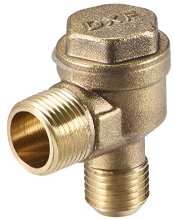sourcing map Air Compressor Check Valve 90 Degree Male Threaded Brass Connector PT3/8 x M14