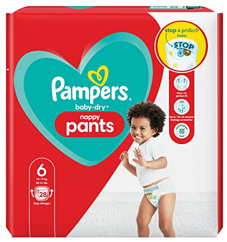 Pampers Baby-Dry Nappy Pants Size 6, 15kg+, 28 Nappies