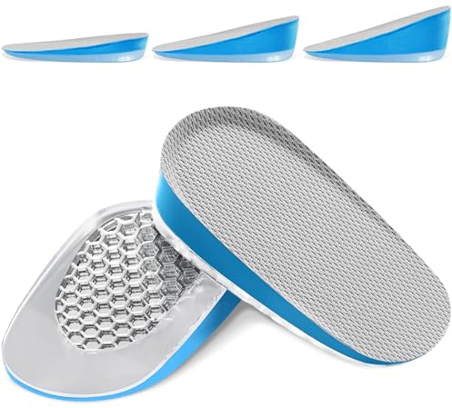 Ailaka 1 Pair Gel Height Increase Insoles, Shock Absorption Heel Cushion Pads, Height Lift Shoes Inserts for Men & Women
