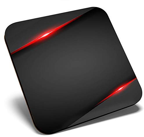 Great Single Coaster Square - Black Red Gaming Style |Glossy Quality Coasters | Tabletop Protection for Any Table Type #12899