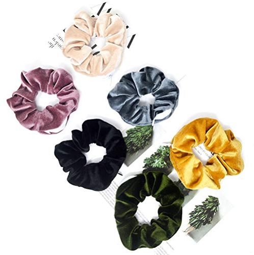 Bunte Scrunchies Samt Haargummi für Mädchen und Damen Velvet Haarbänder Haarschmuck mit versteckter Reißverschlusstasche