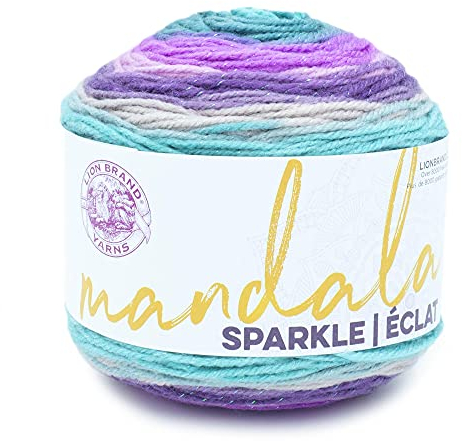 Lion Brand Yarn Mandala Sparkle Garn, Aquila