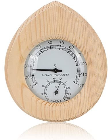 2-En-1 Termómetro digital para sauna de madera e higrómetro, Termómetro para sauna de forma de gota de agua para interior y exteriora Vapor Sala Accesorios