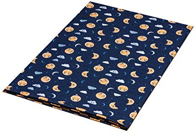 1buy3 Jersey Stoff Gemustert zum nähen | 92% Baumwolle, 8% Elasthan | Kinderstoff | Baumwolljersey | Muster: Gute Nacht | 100cm x 160cm | Grundpreis je m² = €8,43