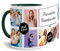 Foto-Tasse selbst gestalten mit Text & Collage für 8 Fotos - Geschenk für Familie, Freunde, Geburtstag, Weihnachten - Keramik Innen & Henkel Dunkelgrün, 300 ml I Personalisiert