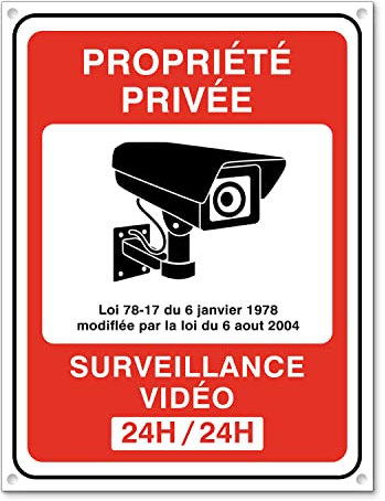 TK THERMALKING Vidéo surveillance panneau - Panneaux de sécurité Plaque Alarme pour propriété privée - Signalétique en plastique 20x15cm (1)