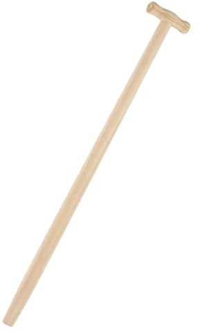 Rekord Spatenstiel (90 cm, gerade) aus Eschenholz, mit T-Griff, 40 mm Durchmesser, robust, für Spaten mit Rohrdülle, Holzstiel, Gerätestiel, Spaten-T-Stiel