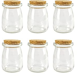 NC 6 Pack 100ml Bottiglie di vetro di desiderio con sughero, Bottiglia di vetro decorativa con tappo di sughero, Bottiglie di budino