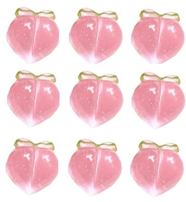 FSSTUD 20 Pcs Resin Fruit Charms Slime Nail Charms Flat Back Craft Charms Flatback Cabochons Buttons Embellishments for Scrapbooking Pencil Case Peach