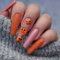 Carufin 24 STÜCKE Lustige Falsche Mondsterne Acryl Gefälschte Nägel Press on Nails Lange Künstliche Gefälschte Nägel für Frauen Mädchen (E)