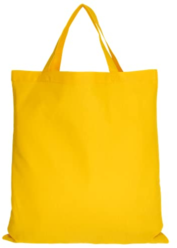 TEXXILLA 10 Stück Baumwolltasche - 28 Farben | mit Zwei kurzen Henkeln | 38x42cm | Jutebeutel | Einkaufstasche | unbedruckt, Farbe:sonnenblumengelb, Größe:10 Stück