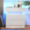 HaodaCulture Nachttisch mit LED, Nachtschrank Weiß, Nachtkommode mit 2 Schubladen, Einstellbare 16 Farben, Versteckte Schiebeschränke, für Wohnzimmer, Schlafzimmer 45x35x52cm