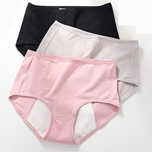 Auslaufsicher Baumwolle Slip Unterwäsche, Perioden-Unterwäsche für Starke Blutung, Menstruation Unterwäsche Waschbar, Bequem für Postpartum Schützende L
