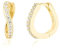 Brandlinger ® Ohrringe Silber 925. Creolen gold geschwungen mit weißen Zirkonia. Schmuck Damen vergoldet mit 18 Karat (Silber und Gold) für Frauen und Mädchen. Durchmesser der Creolen 15,4mm.
