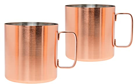 Godinger Stainless Steel Blush Copper Mug, Set of 2
