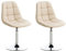 CLP 2er Set Stühle Emil Kunstleder I Mit Gestepptem Sitz I Drehstühle Mit Trompetenfüße In Chromoptik, Farbe:Creme