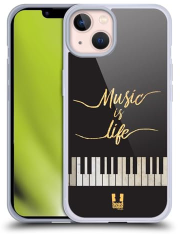 Head Case Designs Rosa Musica Pianoforte Arte Custodia in Gel [Protezione di Grado Militare] Compatibile con Apple iPhone 13 E Compatibile con MagSafe
