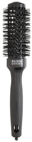 Olivia Garden Expert Blowout Shine – Noir - 35 - Brosse ronde en céramique antistatique pour brushing brillant et sans frisottis
