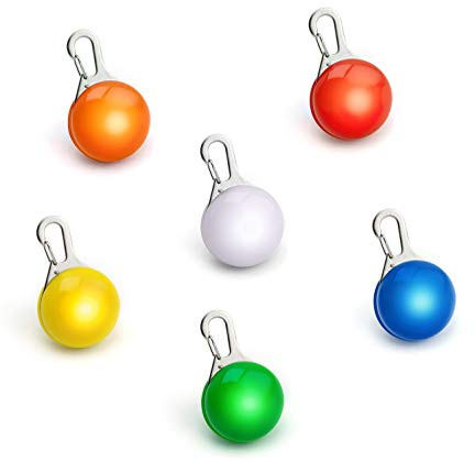 PRECORN 6er Set LED Leuchtanhänger für Hunde, Katzen, Haustiere uvm. | Leuchthalsband, Halsband, Hundehalsband, Hunde Anhänger | Sichere Sichtbarkeit im Dunkeln