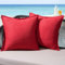 MIULEE Outdoor Kissen Wetterfest Kissenbezug Wasserdichter Dekorative Kissenbezüge Leinen-Optik Sofakissen Dekokissen für Garten Sofa Couch Wohnzimmer Schlafzimmer 2er Set 50x50cm Rot