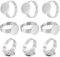 Beebeecraft 1 Box 50 Stück 12mm Ringrohling Basen Edelstahl Rohlinge Fingerringe Tablett Flache Polster Ringkomponenten Offene Manschetten Lünette Tabletts Ring Für Die Herstellung von Ringschmuck