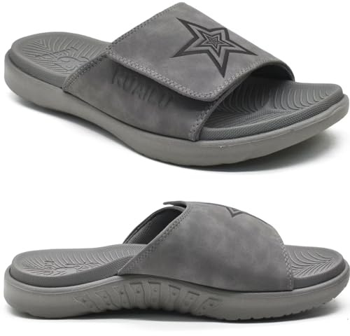 KuaiLu Sandali Uomo con Comode Ortopediche Arch Support Spiaggia Piscina Estive Sportivi Ciabatte Leggere Antiscivolo Gomma Suole 46