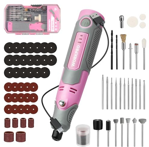 WORKPRO Mini Cordless Rotary Tool, 71PCS Kit for Engraving/Sanding/Drilling