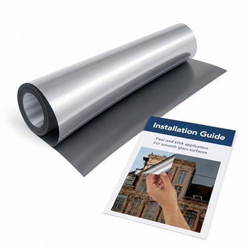 vgoltd Mirror Window Film Reflective One Way Privacy Film Self Adhesive Heat Control UV Anti Glare Sun Blocker Window Film for Home & Office (90cm x 1m)