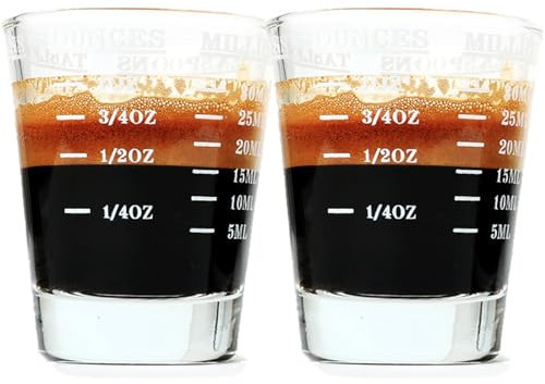 Bicchierino graduato, non sbiadisce, accessori da bar e barista, misurino per barista (4) (4, bianco)