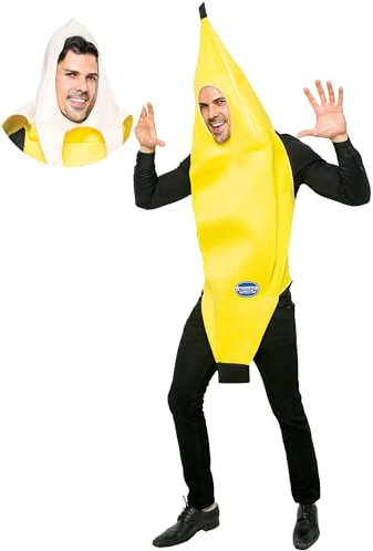 Spooktacular Creations Appealing Banana Costume Adult Deluxe Set for Halloween Dress Up Party and Roleplay Cosplay (L)